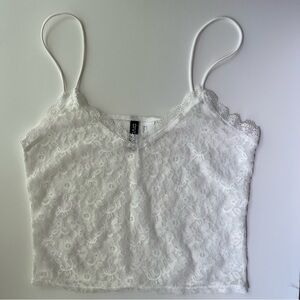 H&M lace white tank top